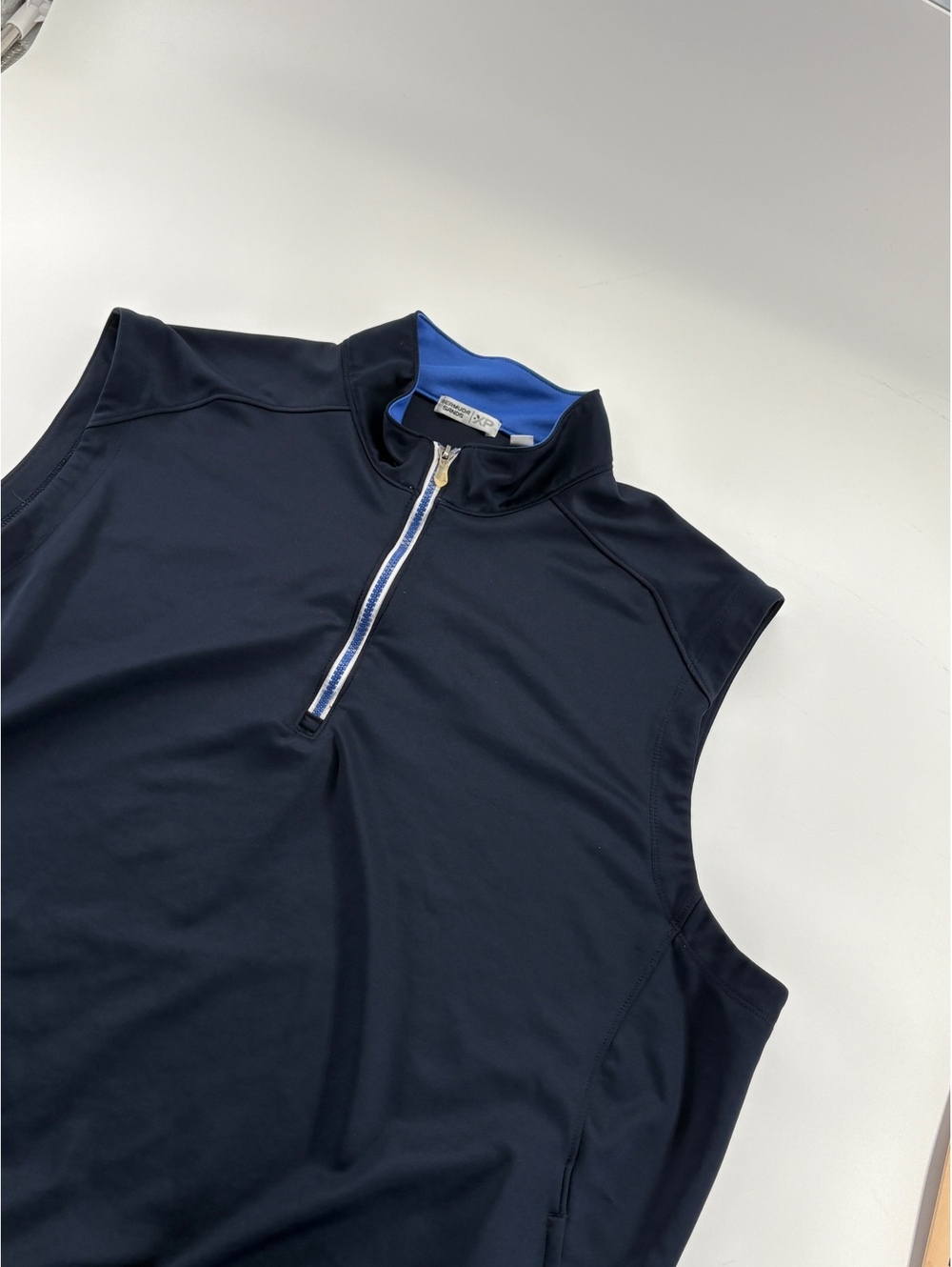 Bermuda Sands 1/4 Zip Golf Vest XL Navy Blue Performance